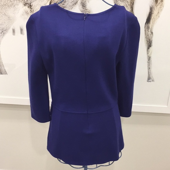 St. John Collection Milano Knit Peplum top - Picture 2 of 3